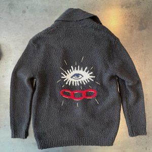 Raquel Allegra size XS black evil eye cardigan
